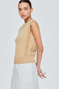 Vest With Shoulder Buttons Detail