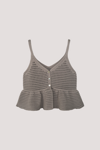 Semi-Sheer Peplum Knit Top