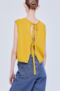 Cropped Knitted Sweater Vest Top