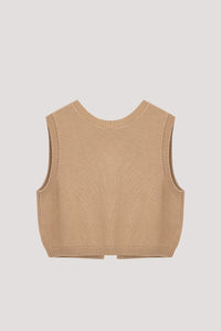 Cropped Knitted Sweater Vest Top