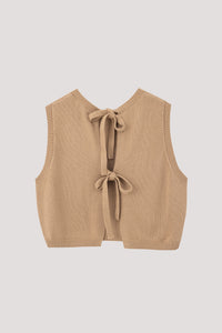 Cropped Knitted Sweater Vest Top