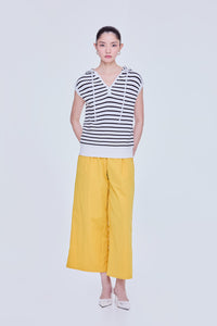 Relaxed Sleeveless Stripes Sweatshirt