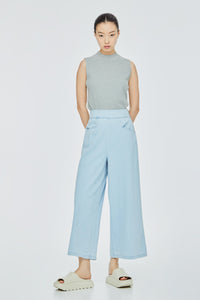 Thick Waistband Wide Leg Jeans