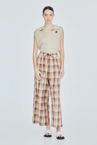 Wide Leg Plaid Pants
