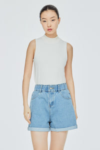 Wide Leg Folded Hem Shorts