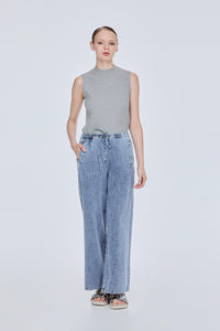 Elasticated Drawstring Denim Pants