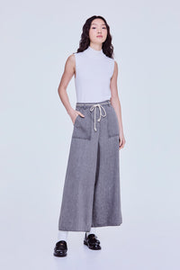 Denim Washed Wide Leg Trousers