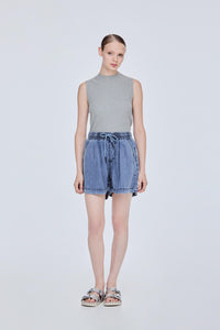 Soft Elasticated Denim Shorts