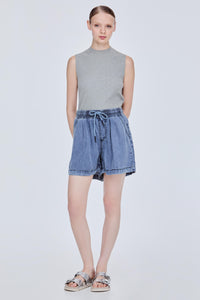 Soft Elasticated Denim Shorts