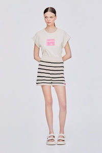Contrast Stripes Crochet Shorts