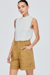 Paperbag Waist Wide Leg Shorts