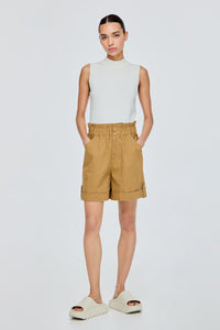 Paperbag Waist Wide Leg Shorts