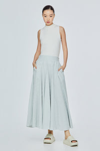 Godet Flare Maxi Stripes Skirts