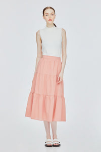 Tiered Flare Midi Skirt