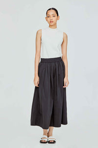 Gathered Maxi Flare Skirt