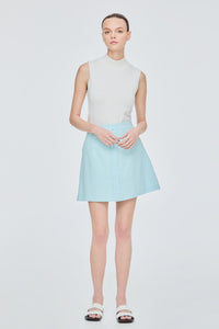 A-Line Decorative Front Button Skirt