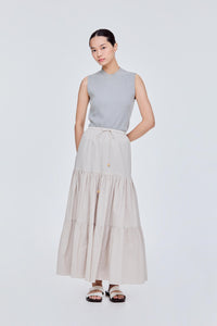 Stone Wash Tiered Skirt