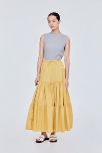 Stone Wash Tiered Skirt