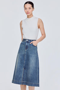 Slitted Denim Skirt