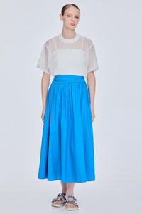 Gathered Maxi Flare Skirt