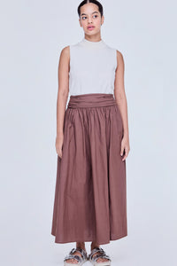 Gathered Maxi Flare Skirt