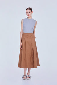 Panelled Pleats A-Line Skirt