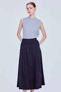 Panelled Pleats A-Line Skirt