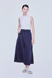 A-Line Buckled Cargo Skirt