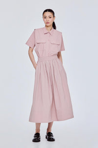Gathered Maxi Flare Skirt