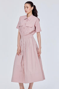 Gathered Maxi Flare Skirt