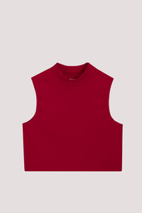 Basic Rib Mock Neck Tank Top
