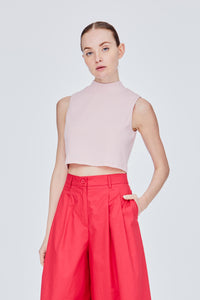 Basic Rib Mock Neck Tank Top