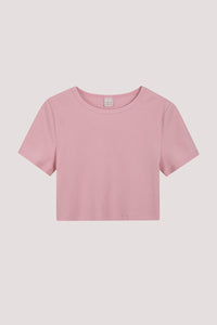 Basic Crew Neck Rib Crop Top
