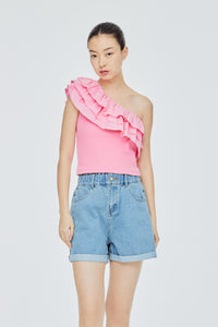 One Shoulder Ruffle