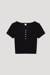 Scoop Neck Ribbed Knit Top