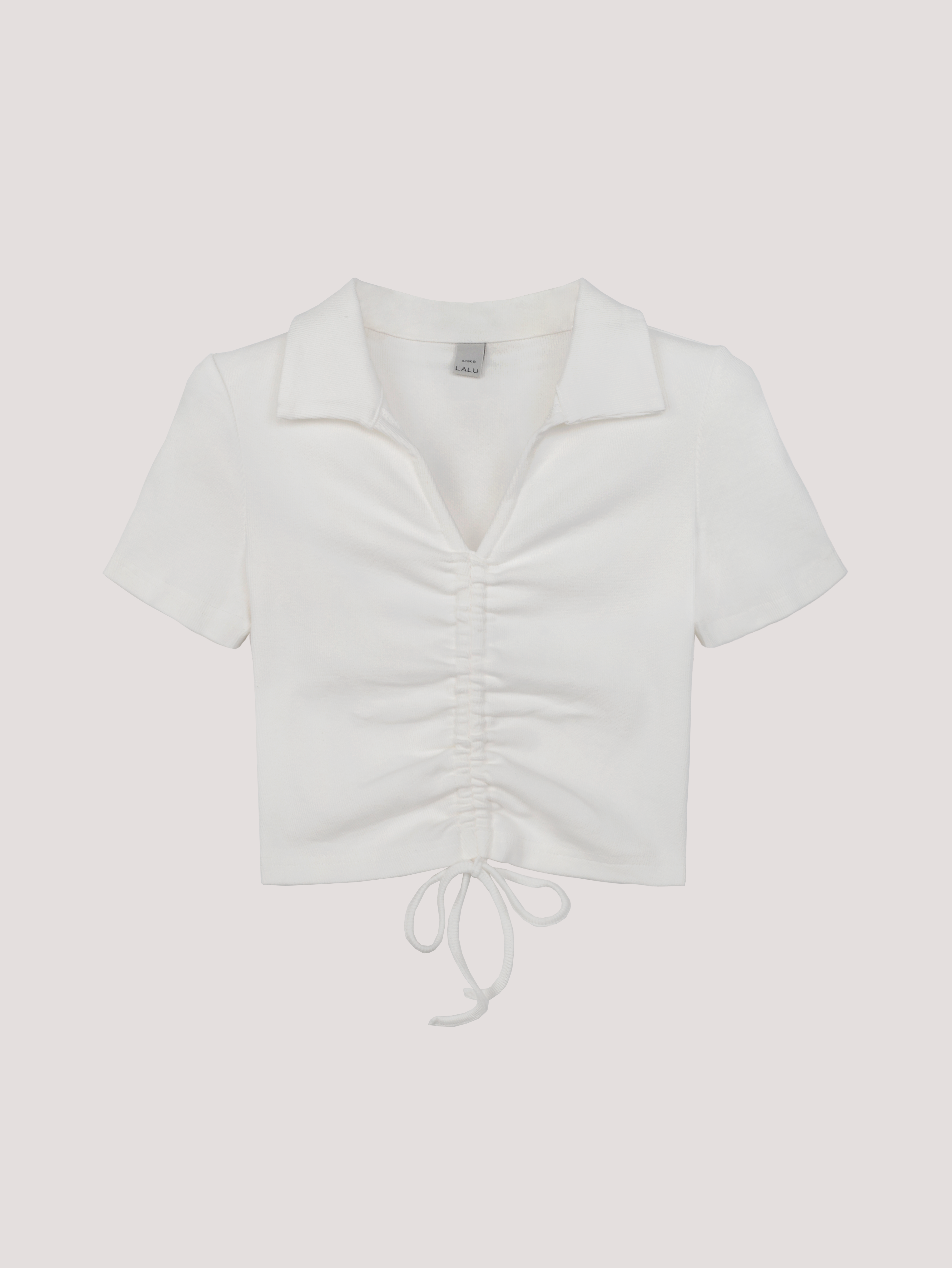 Collared Ruched Tee
