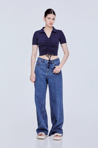 Collared Ruched Tee