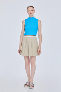 Cropped Turtle Neck Tank Top
