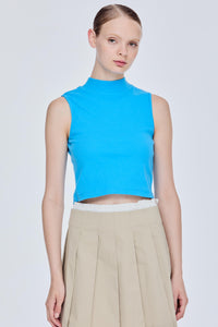 Cropped Turtle Neck Tank Top