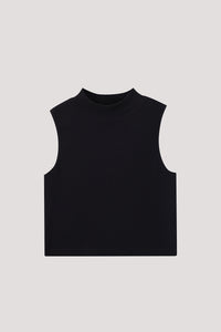Cropped Turtle Neck Tank Top