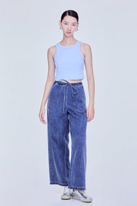 Elasticated Drawstring Denim Pants