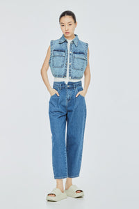 Crop Denim Vest