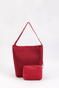 Mesh Knit Bucket Shoulder Bag