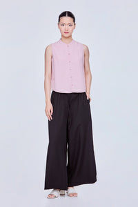 Mandarin Collar Sleeveless Top