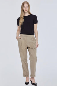 Elasticised Tapered Trousers