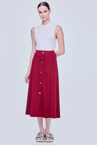 Button A-Line Skirt