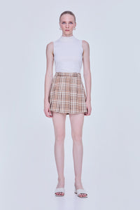Checks Pleated Mini Skirt