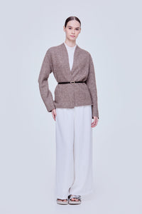 Belted Open Front Cardigan