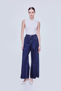 Panelled Denim Pants