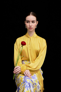 Bow Tie Satin Blouse